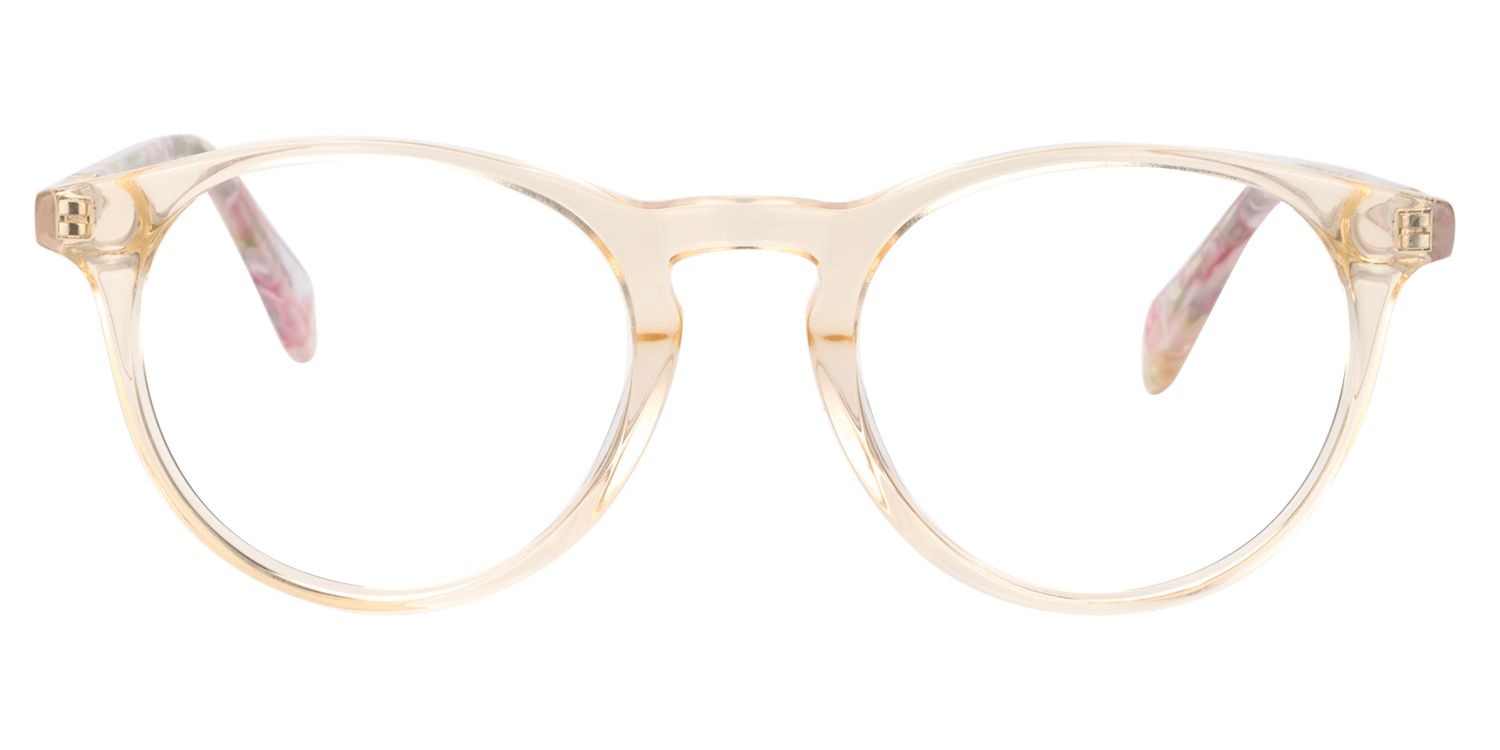 Round Beige Clear Glasses | Zeelool Glasses0