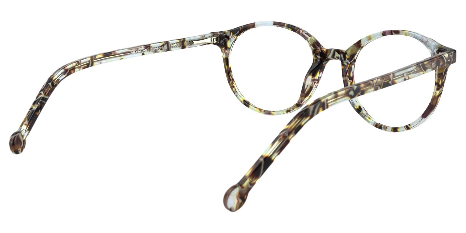 Round Brown Pattern Glasses | Zeelool Glasses5
