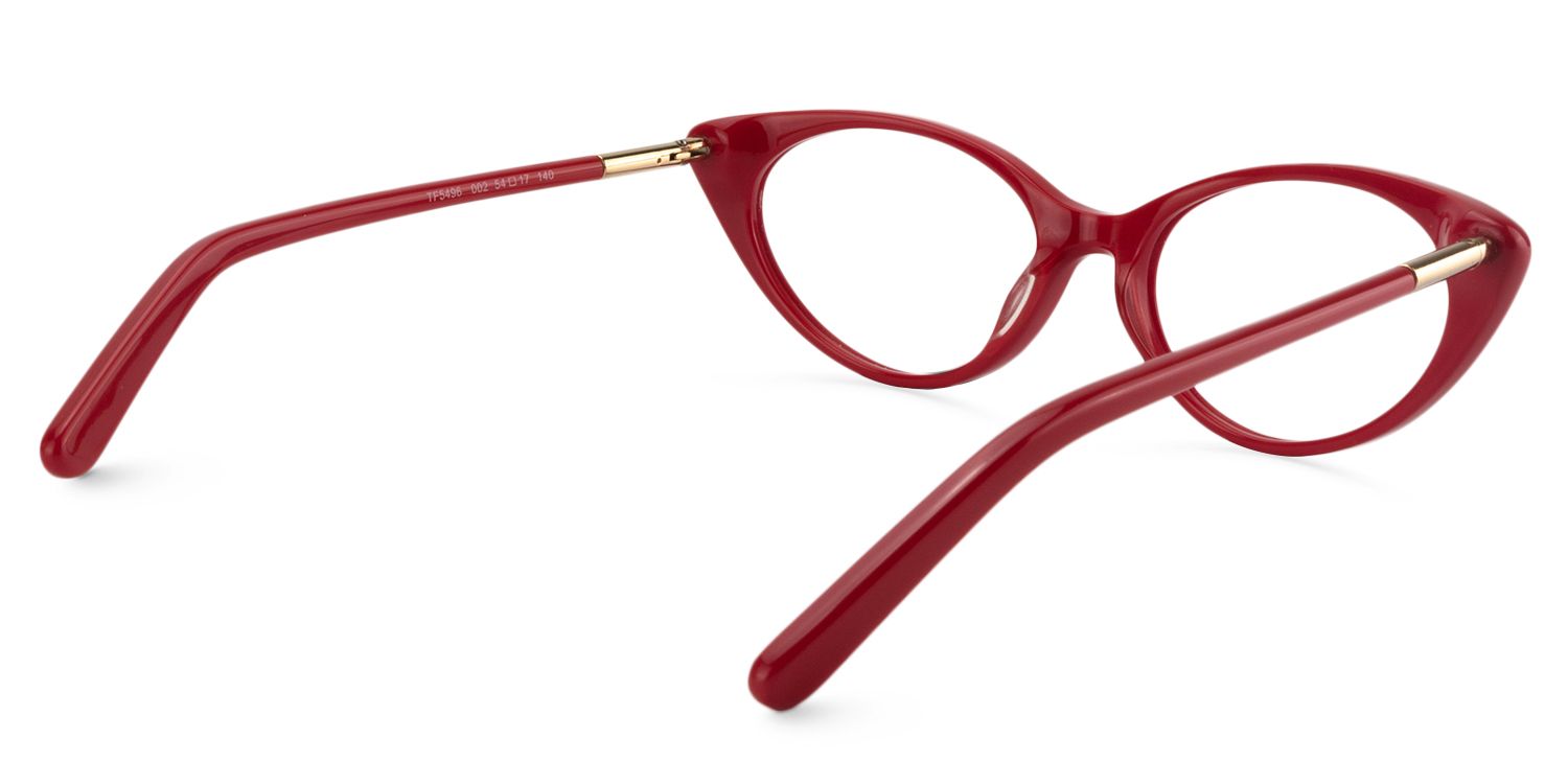 Cat eye Red Glasses | Zeelool Glasses5