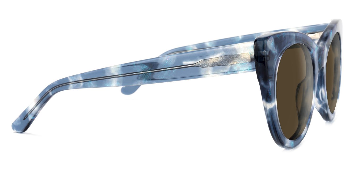 Starry Cat Eye Blue Frame Sunglasses Online Sale | ZEELOOL2