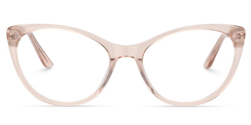 Calypso Cat Eye Beige Clear Glasses