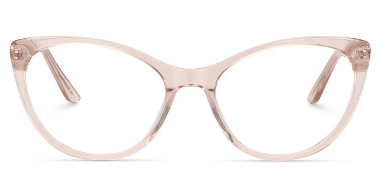 Calypso Cat Eye Beige Clear Glasses