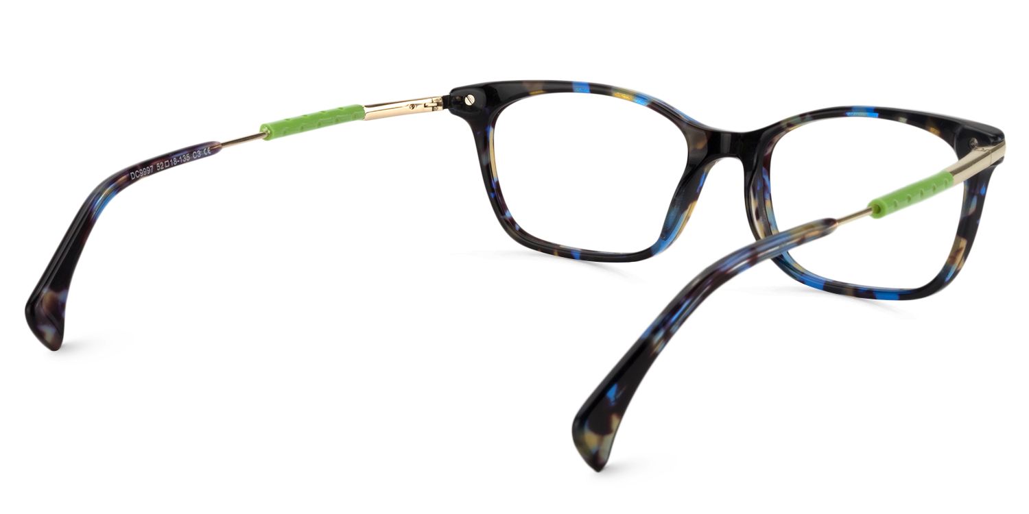 Rectangle Blue Tortoise Glasses | Zeelool Glasses5