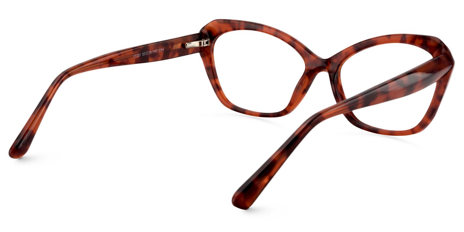 Rectangle Red Floral Glasses | Zeelool Glasses5