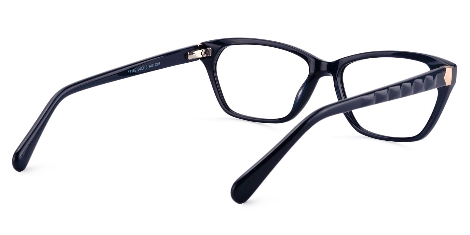 Rectangle Dark Blue Glasses | Zeelool Glasses5