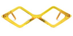 Allison  Diamond-shaped Yellow Glasses0