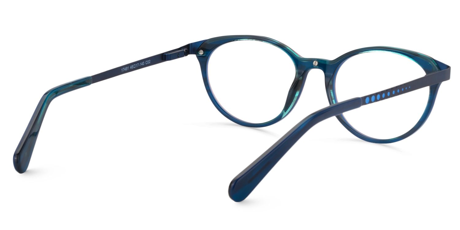 Oval Dark Blue Glasses | Zeelool Glasses5
