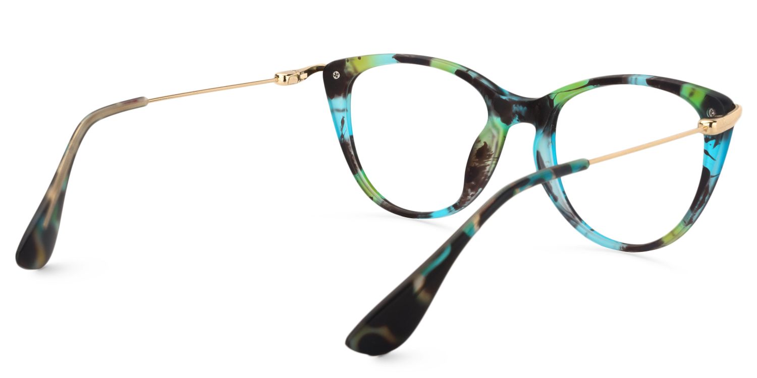 Cat Eye Green-Black Glasses | Zeelool Glasses5