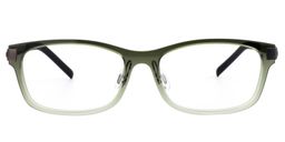 Antonia Rectangle Dark-Green Glasses0