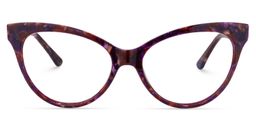 Caron Cat Eye Purple Pattern Glasses0