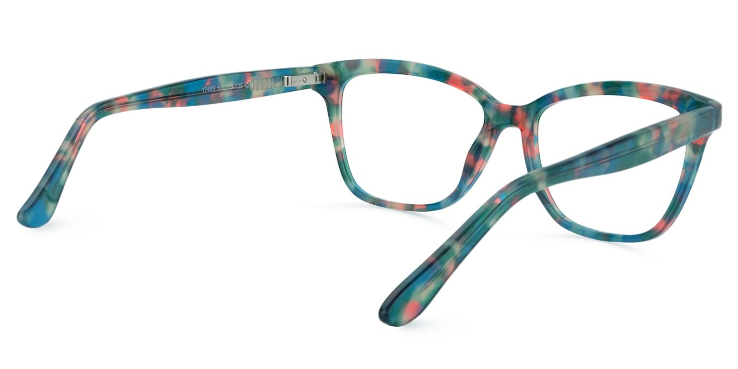 Square Green Floral Glasses | Zeelool Glasses5