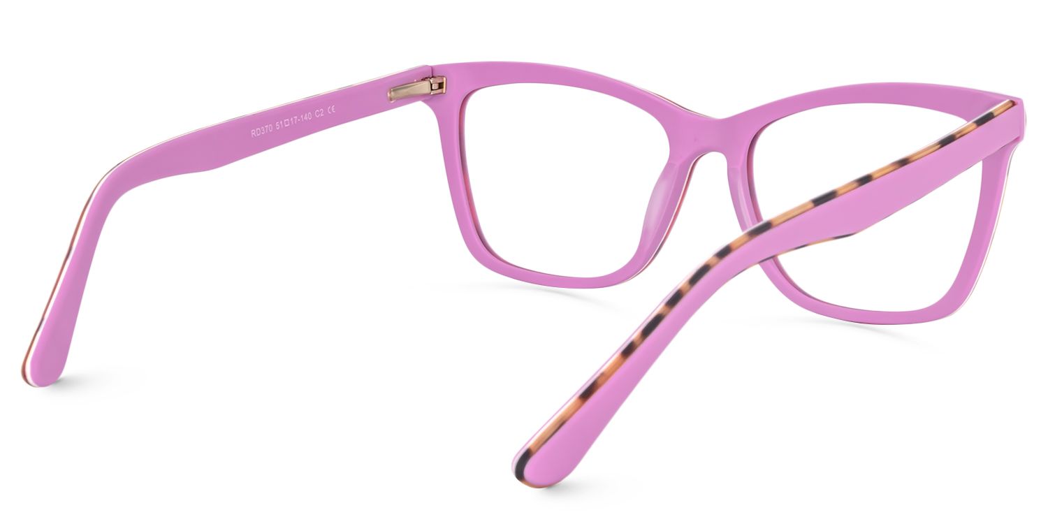 Square Bright Pink Glasses | Zeelool Glasses5