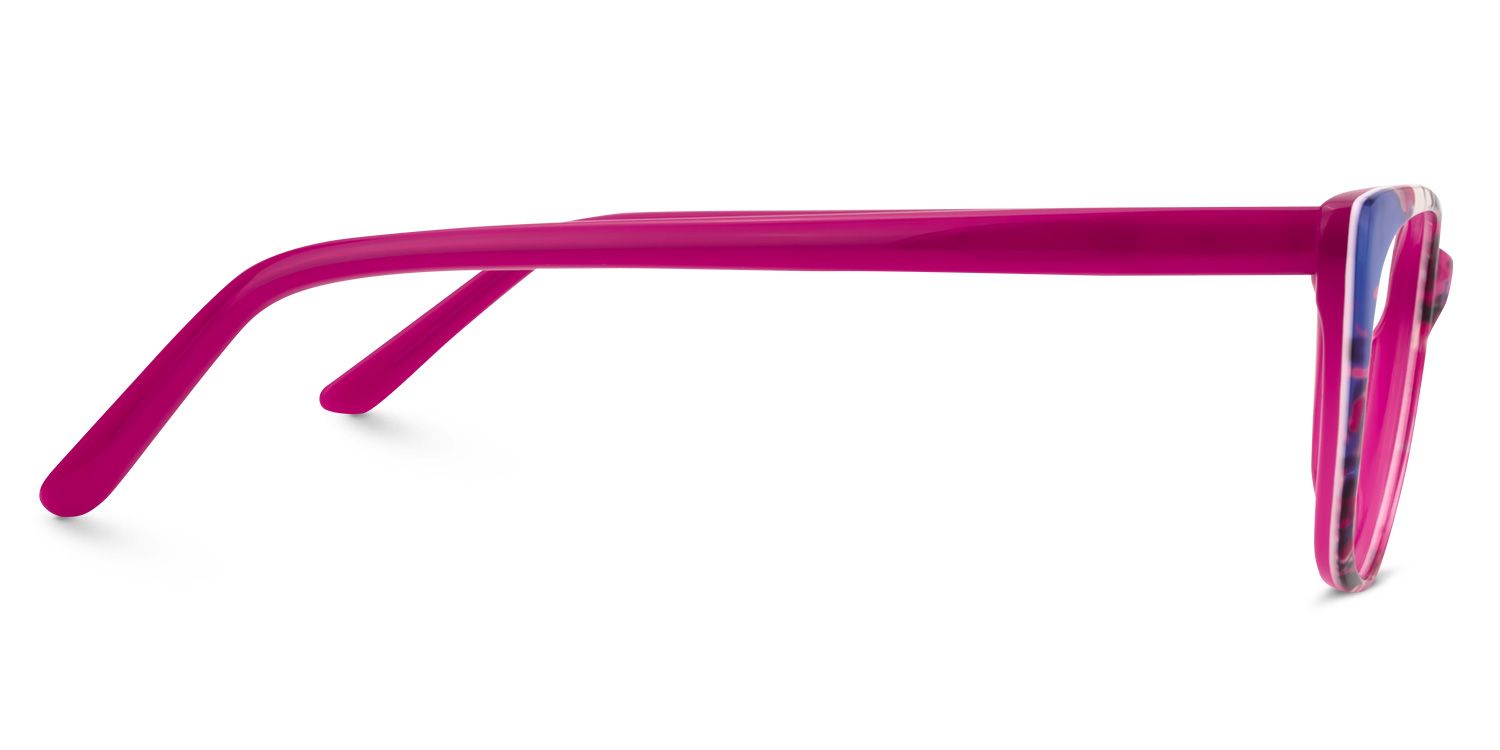 Rectangle Bright Pink Glasses | Zeelool Glasses3