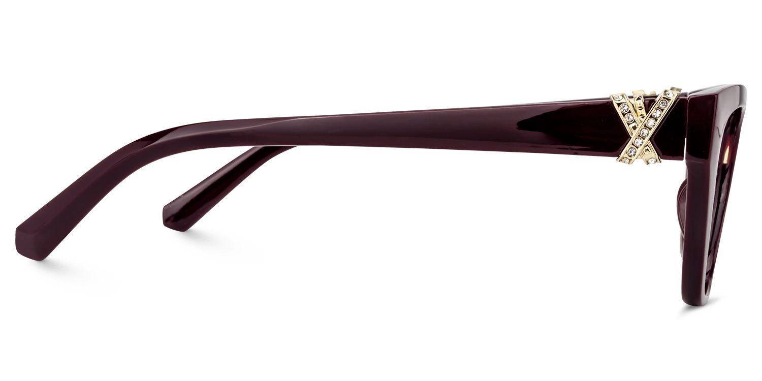 Cateye Dark Red Glasses | Zeelool Glasses3