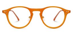 Glenda Round Orange Glasses0