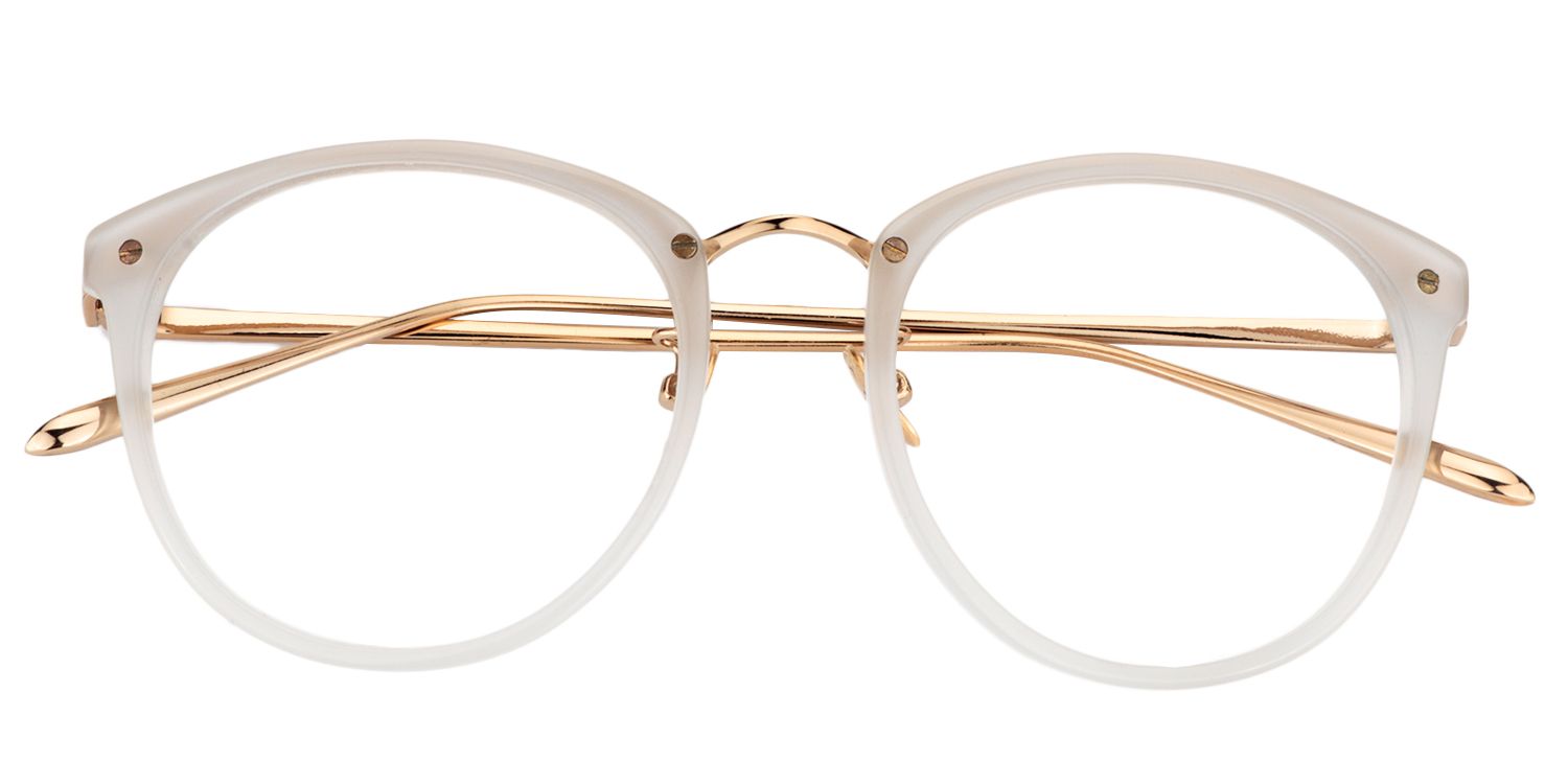 Round White Glasses | Zeelool Glasses1