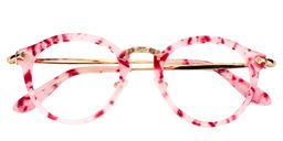 Fern Round Pink Tortoise Glasses1