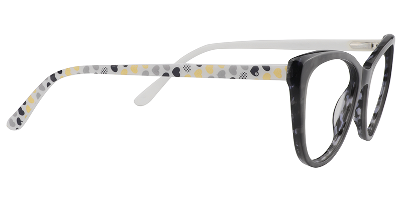 Cateye Black & White  Glasses | Zeelool Eyeglass Frames4