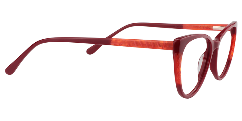 Oval Red Glasses | Zeelool Eyeglass Frames4