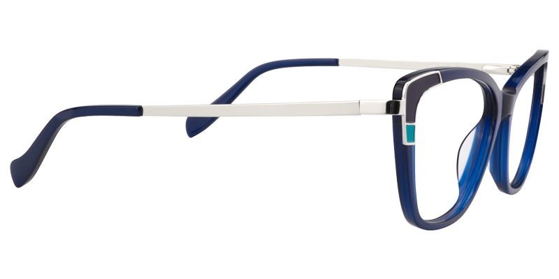 Rectangle Dark Blue Glasses | Zeelool Prescription Glasses4