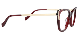 Queena Rectangle Red Glasses4