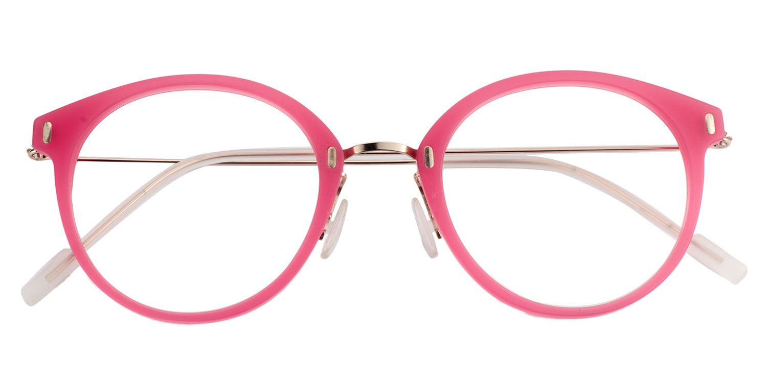 Round Rosered Glasses | Zeelool Glasses1