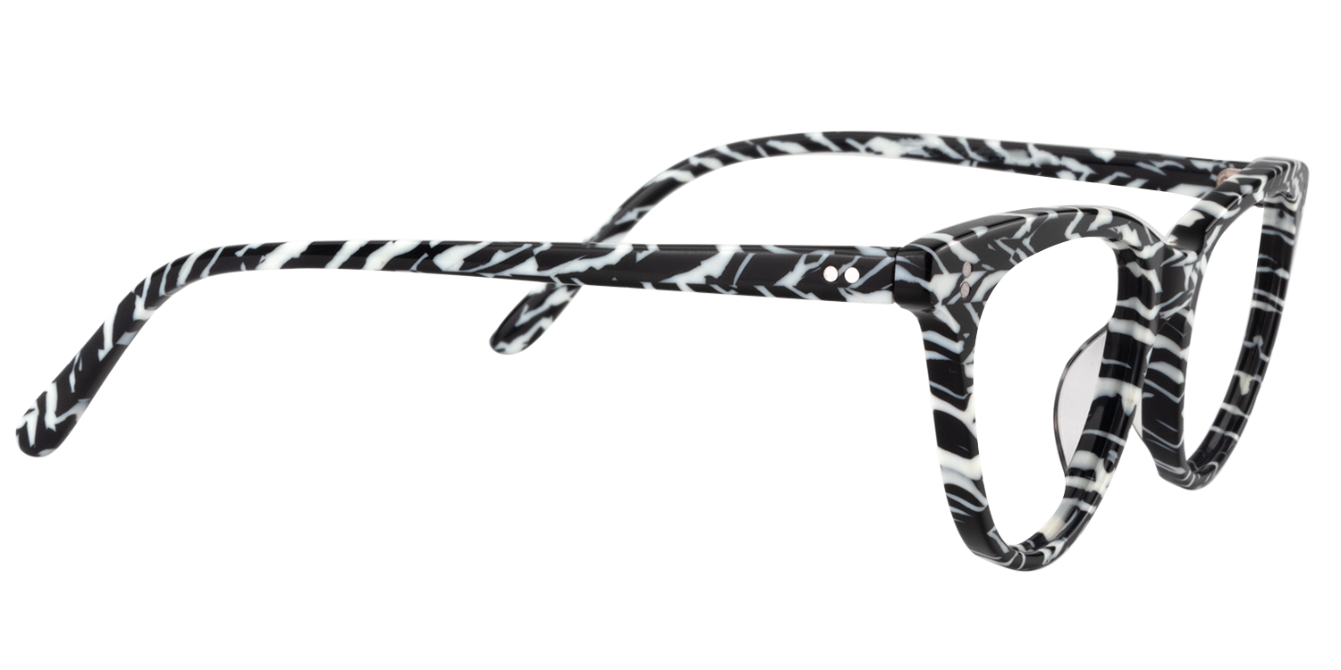 Oval Black-White Glasses | Zeelool Glasses4