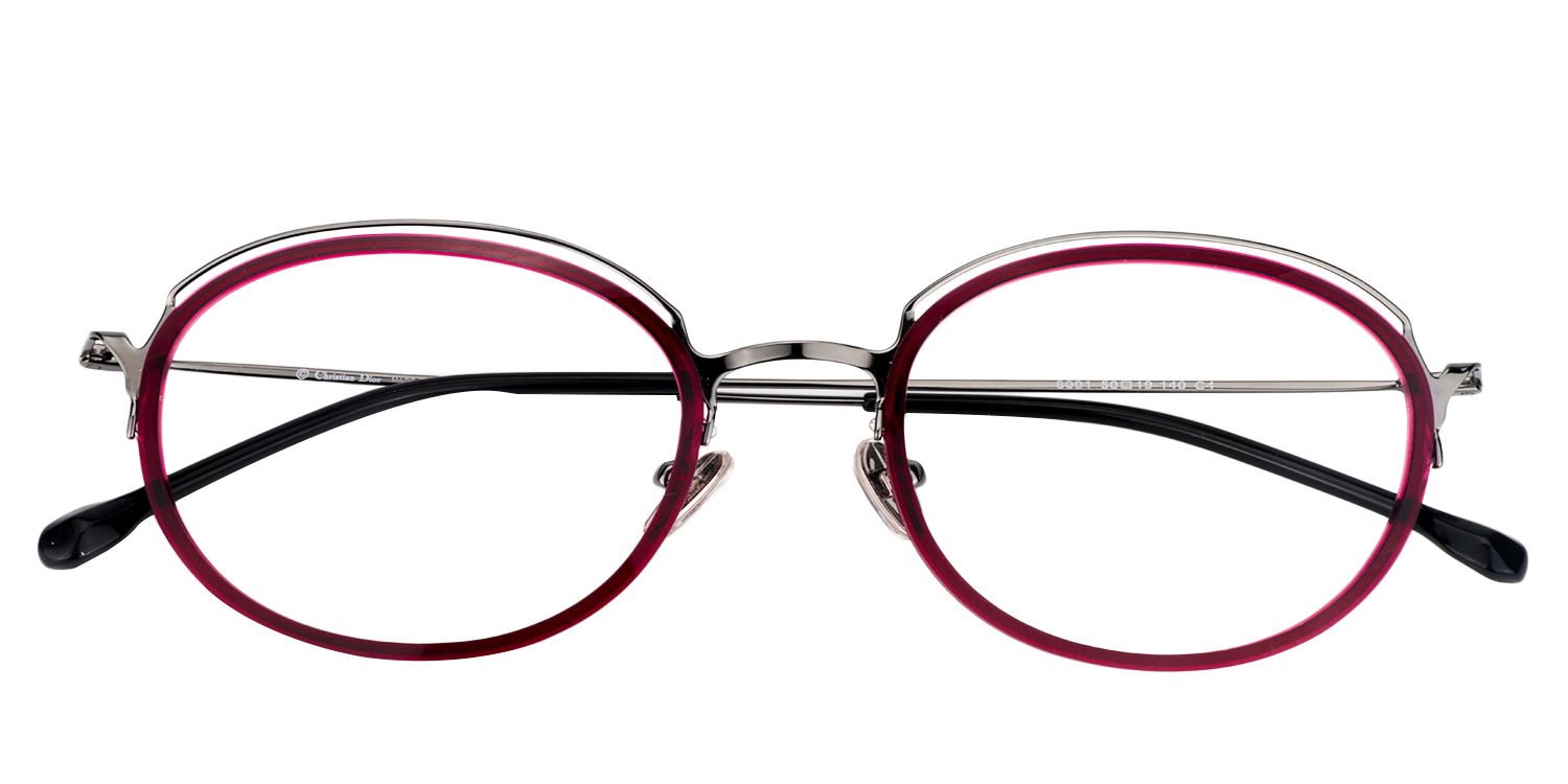 Oval Red Glasses | Zeelool Glasses1