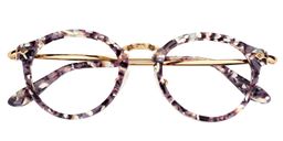 Fern Round Purple Floral Glasses1