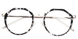 Belle Round Black Clear Glasses1