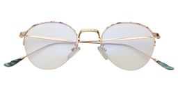 Bishop Round Gold Floral Glasses1