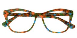 Alicia Cateye Orange Pattern Glasses1