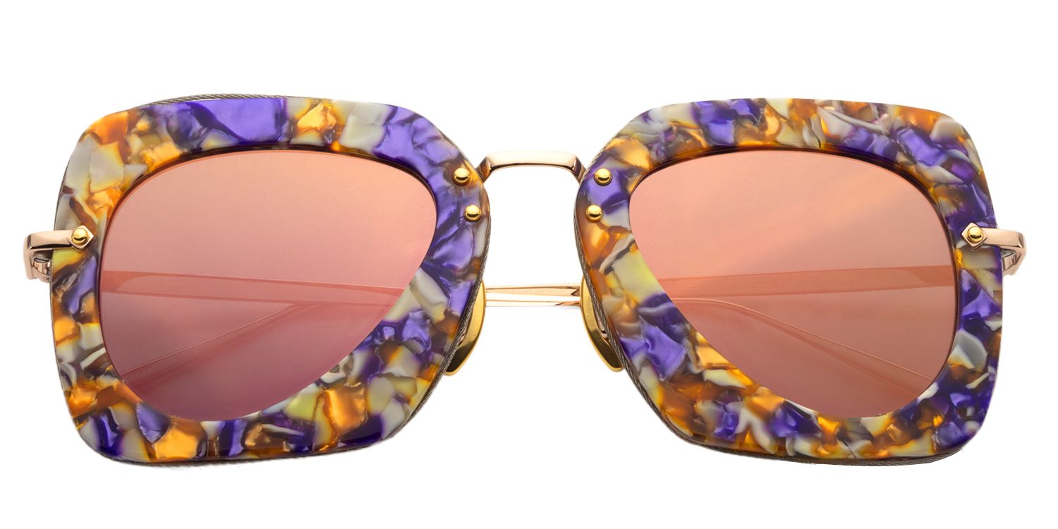 Square Purple Floral Sunglasses | Zeelool Sunglasses1