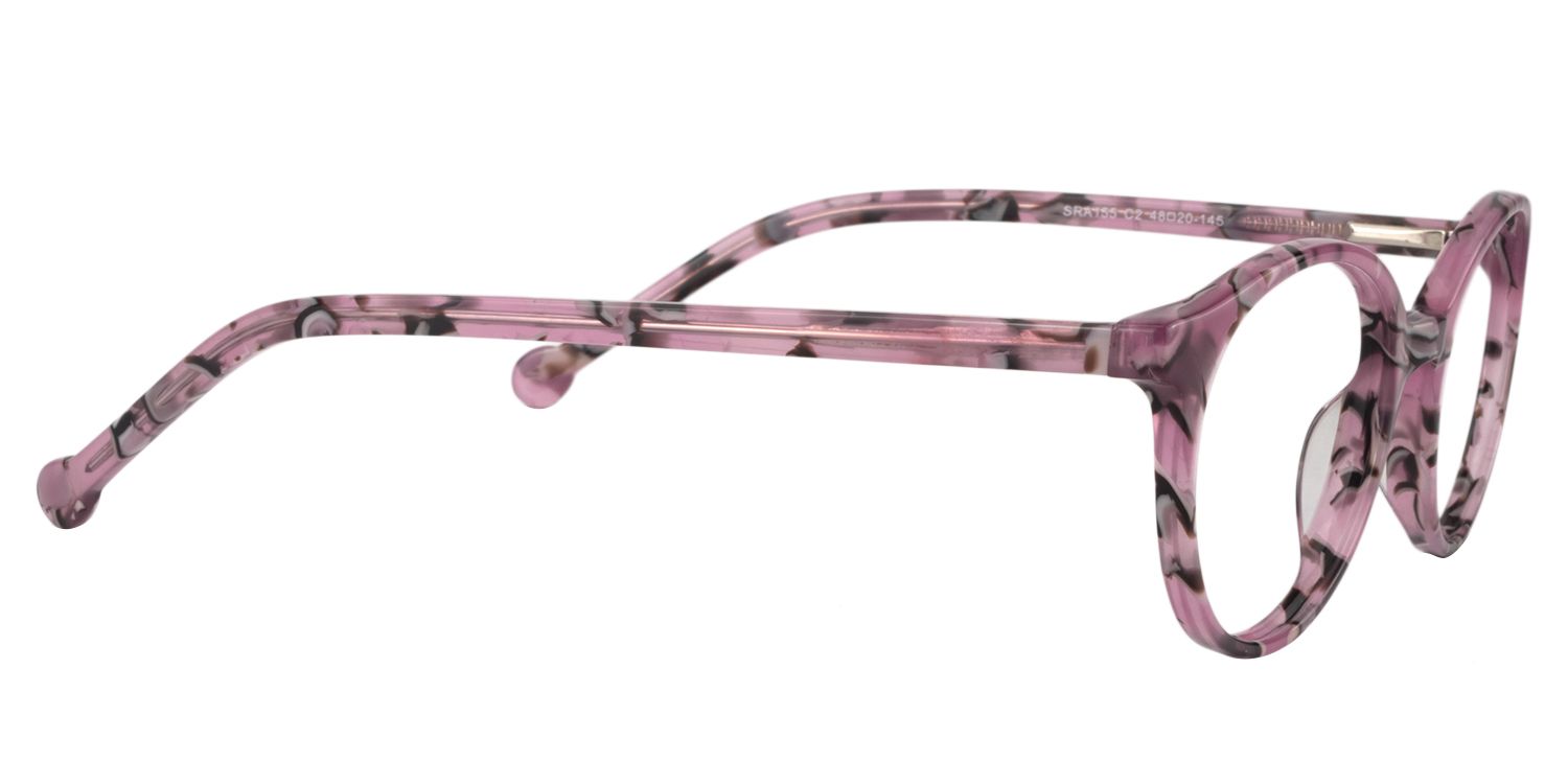 Round Purple Floral Glasses | Zeelool Glasses4