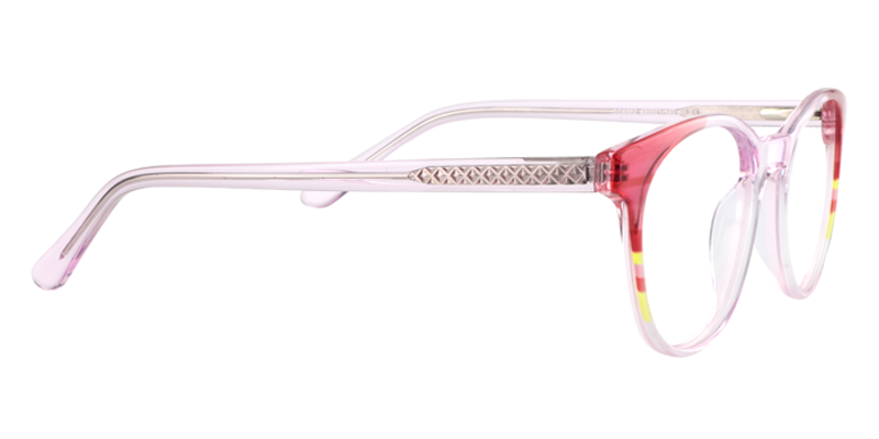 Round Transparent Pink Glasses | Zeelool Eyeglass Frames4