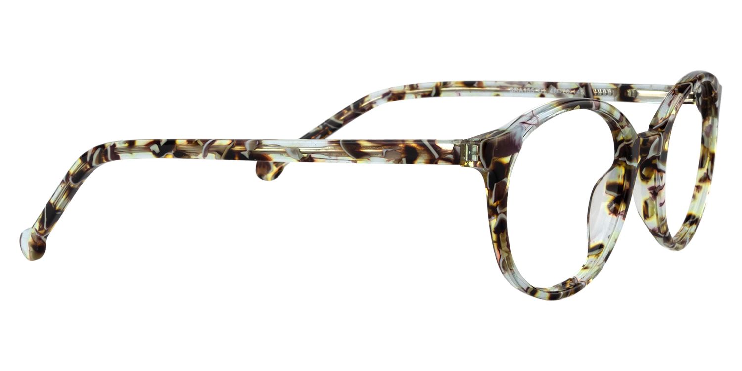 Round Brown Pattern Glasses | Zeelool Glasses4