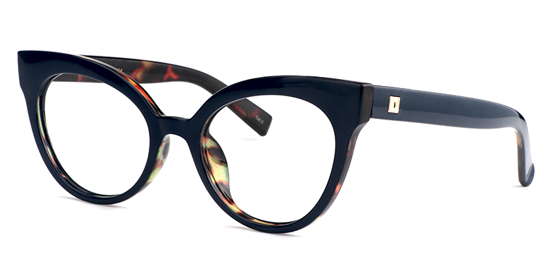 Cateye Dark Blue Glasses2