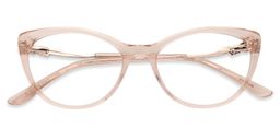 Calypso Cat Eye Beige Clear Glasses1