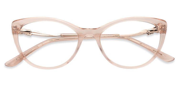 Calypso Cat Eye Beige Clear Glasses