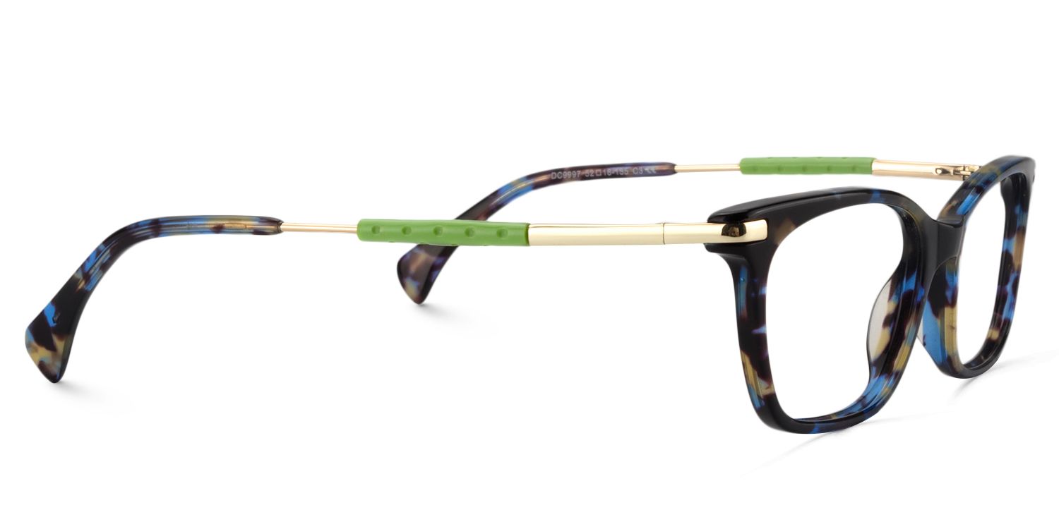 Rectangle Blue Tortoise Glasses | Zeelool Glasses4
