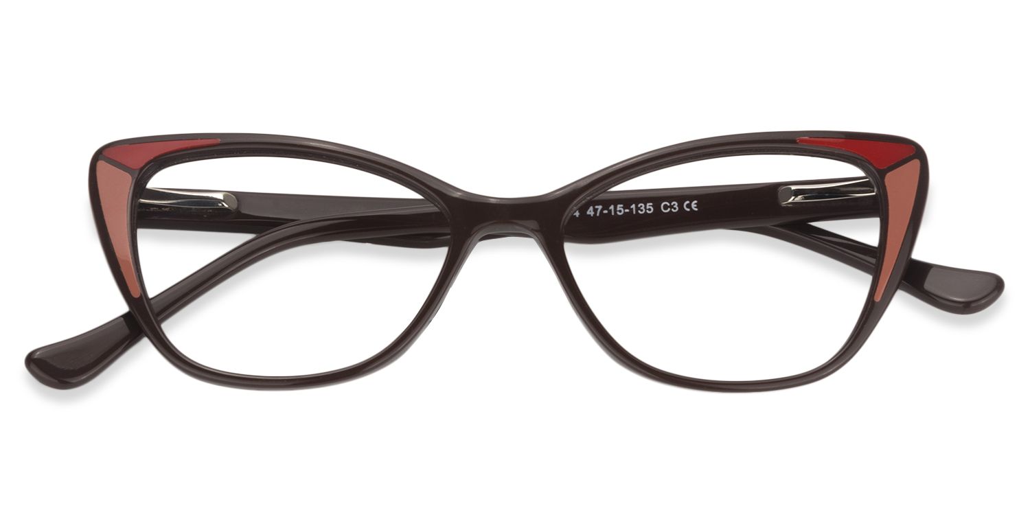 Cat eye Brown Glasses | Zeelool Glasses1