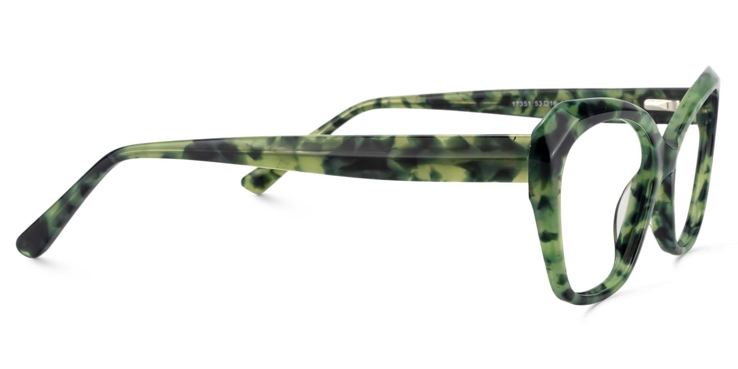 Rectangle Green Floral Glasses | Zeelool Glasses4