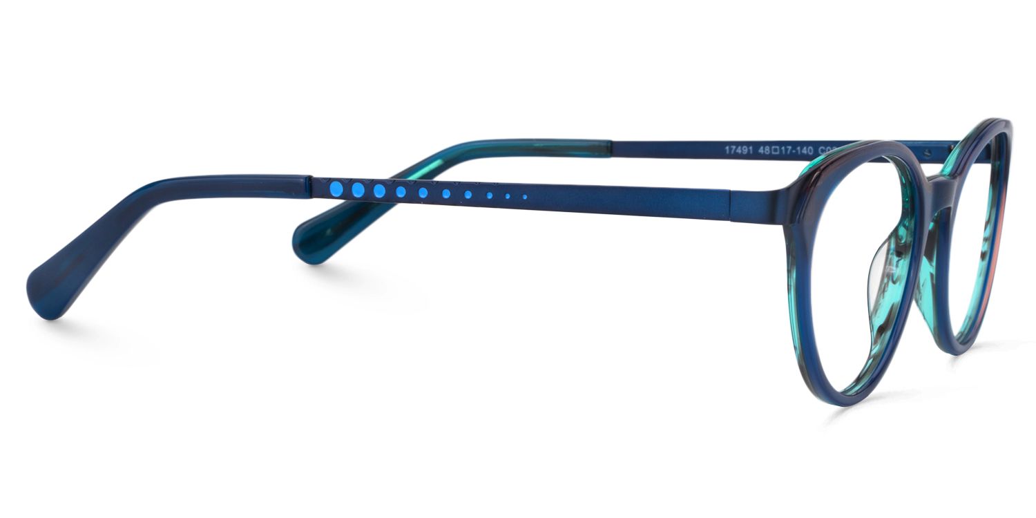 Oval Dark Blue Glasses | Zeelool Glasses4