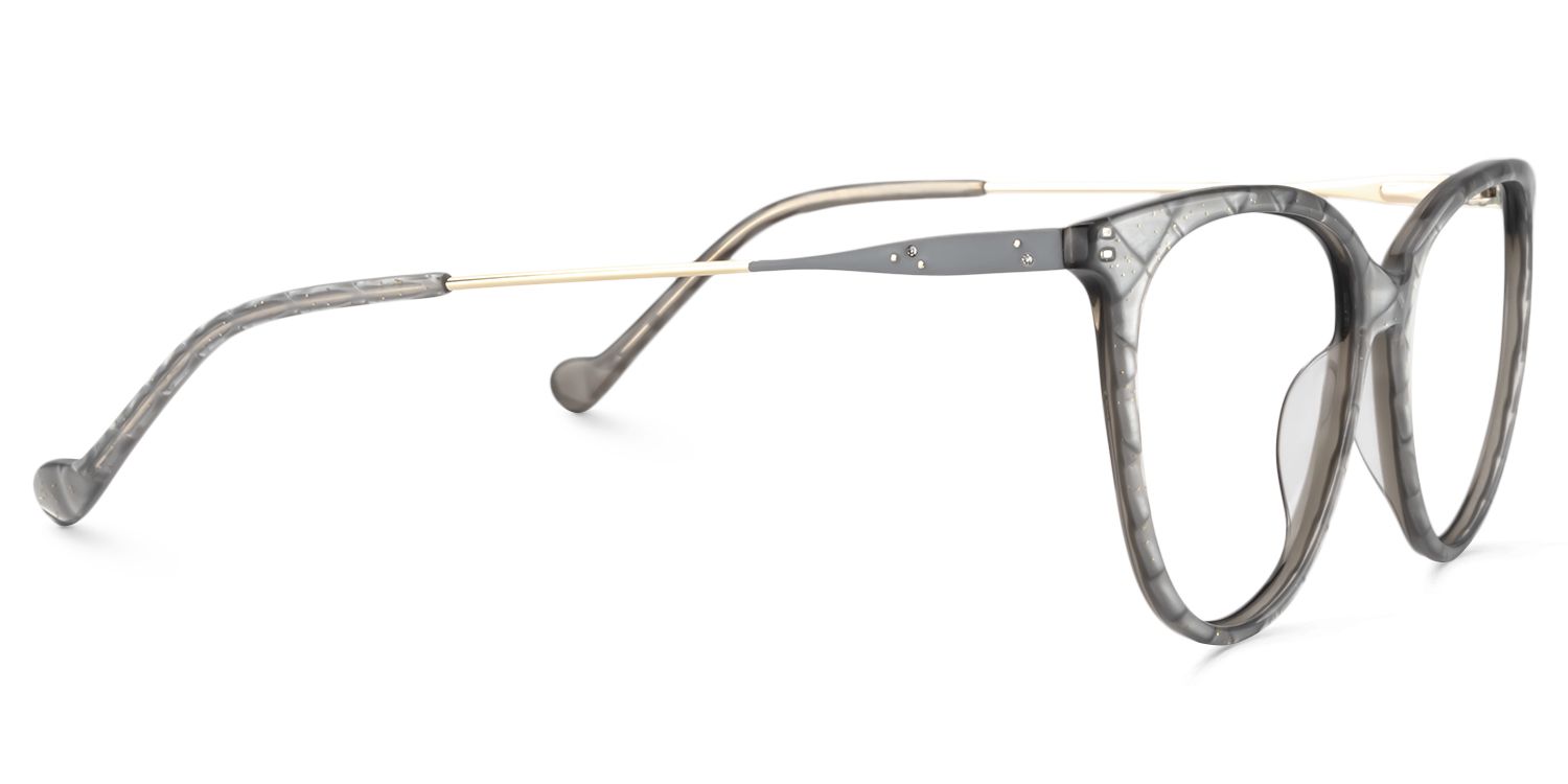 Round Silver-Gray Glasses | Zeelool Glasses4