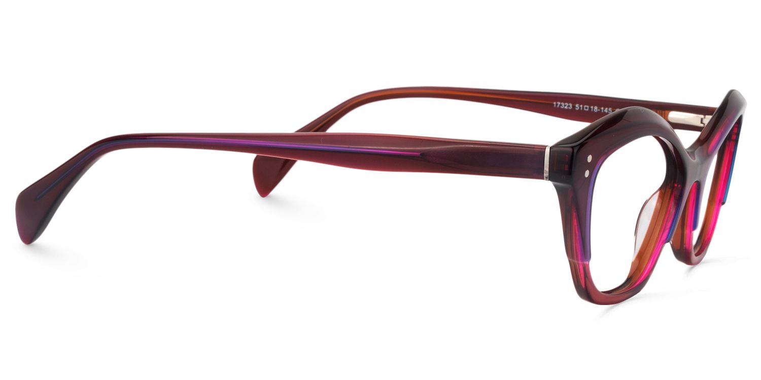 Cat Eye Dark Red Glasses | Zeelool Glasses4