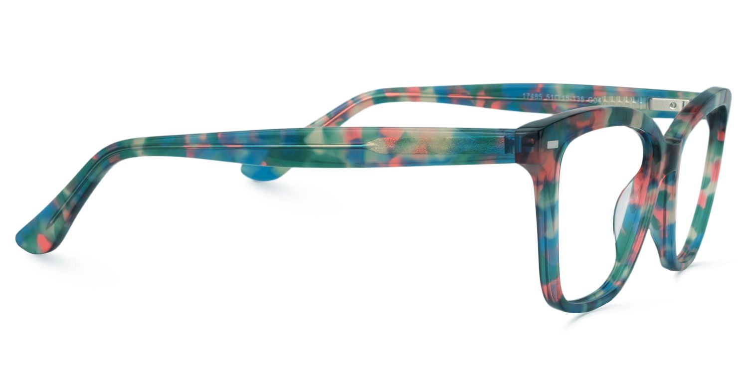 Square Green Floral Glasses | Zeelool Glasses4