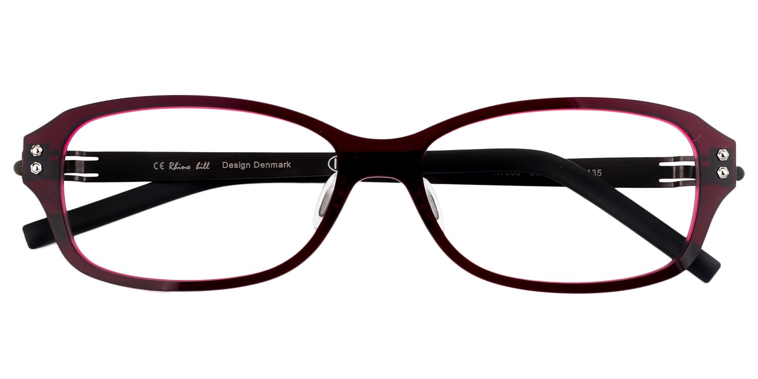 Rectangle Red Glasses | Zeelool Glasses1