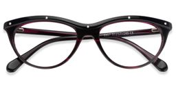 Chailyn Cat Eye Black-Red Glasses1