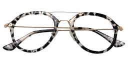 Chars Aviator Black-White Glasses1