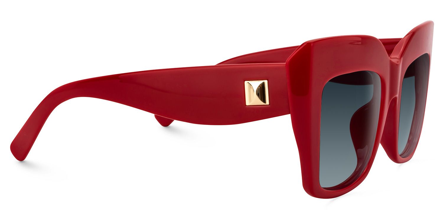 Alberta Square Style Red Frame Sunglasses | ZEELOOL2
